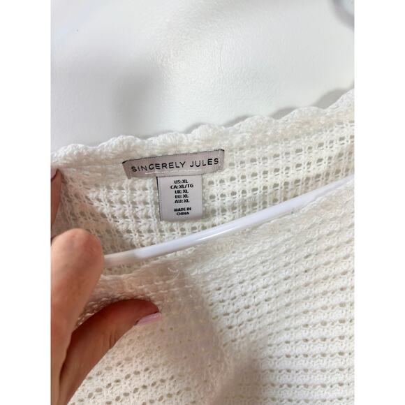 Sincerely Jules women's crochet bell sleeve flare sweater size xl - Picture 6 of 10